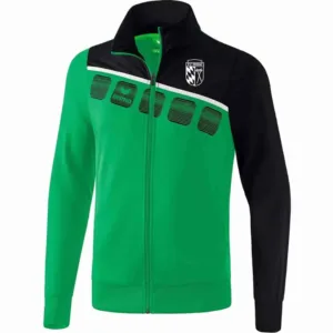 5-C Polyesterjacke - smaragd/schwarz/weiß