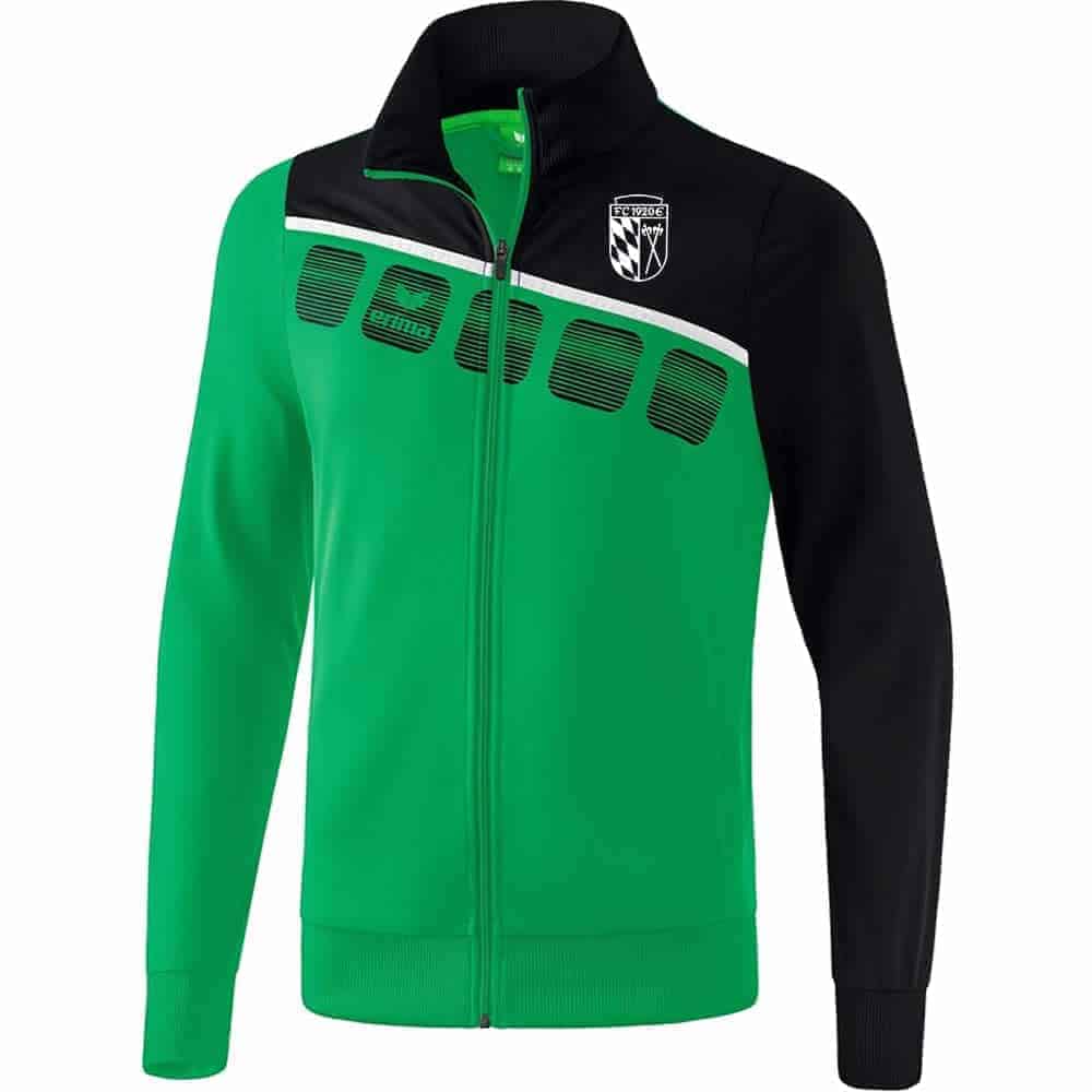 5-C Polyesterjacke - smaragd/schwarz/weiß