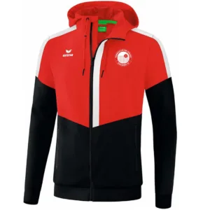 Squad Tracktop Jacke mit Kapuze - rot/schwarz/weiß