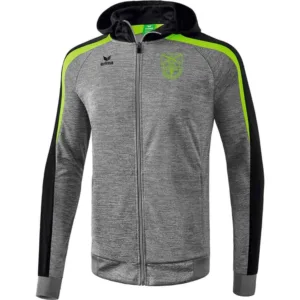 Liga 2.0 Trainingsjacke mit Kapuze - grau melange/schwarz/green gecko