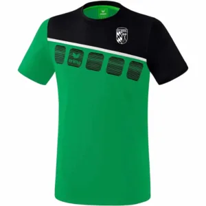 5-C T-Shirt - smaragd/schwarz/weiß