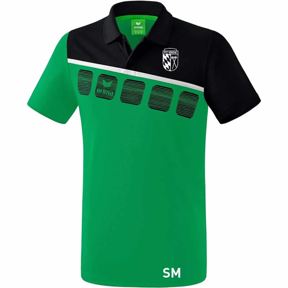 5-C Poloshirt - smaragd/schwarz/weiß - Image 2
