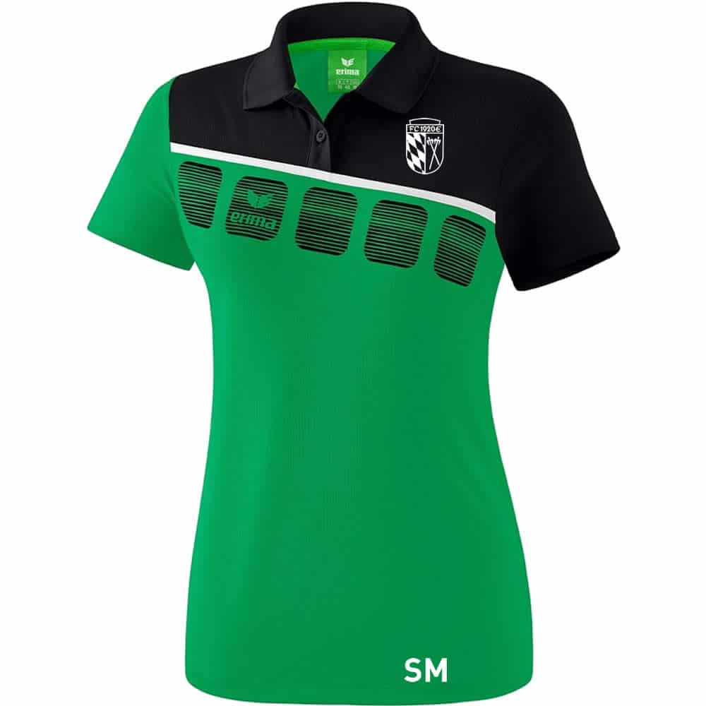 5-C Poloshirt - smaragd/schwarz/weiß - Image 5