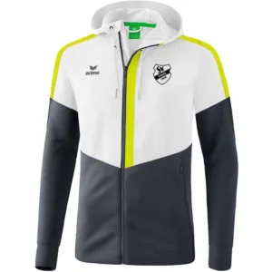 Squad Trainingsjacke mit Kapuze - weiß/slate grey/bio lime