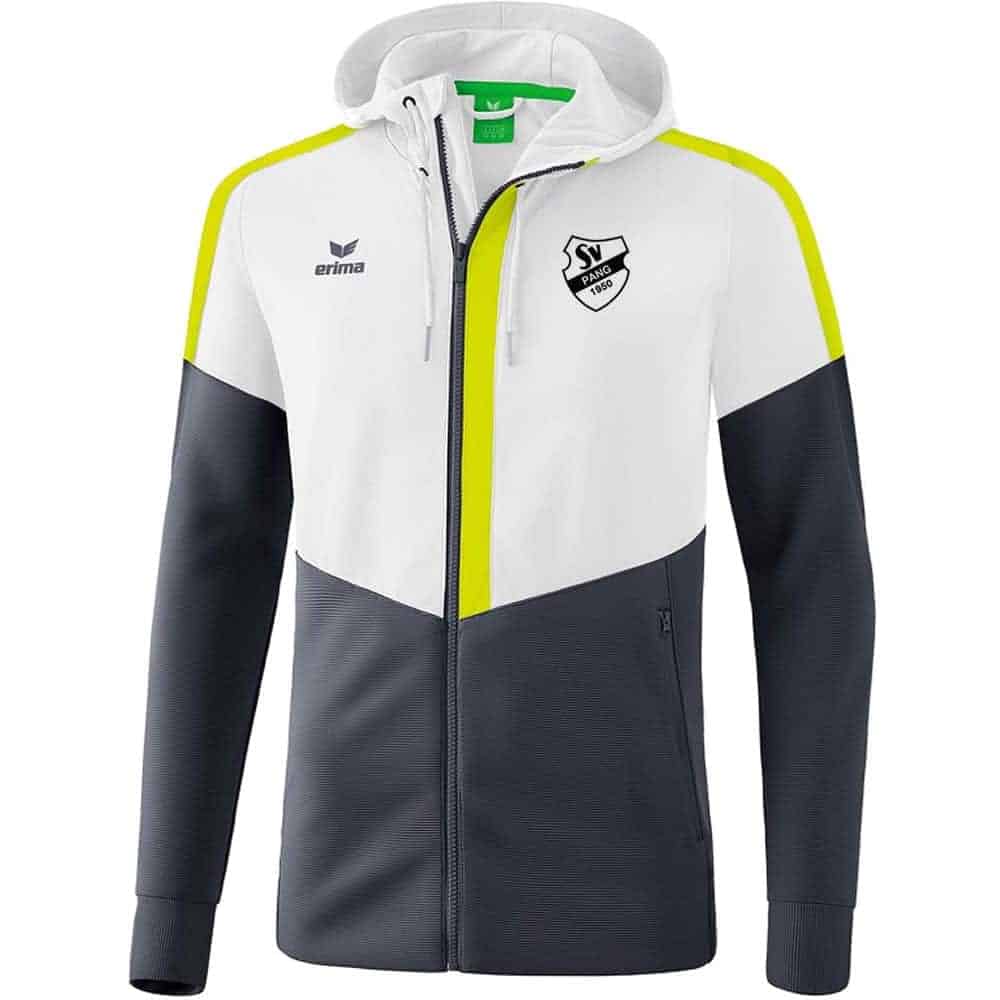 Squad Trainingsjacke mit Kapuze - weiß/slate grey/bio lime
